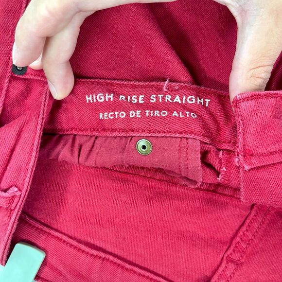 Universal Thread High Rise Straight Red Jean Pants Women Size 12 - Picture 8 of 11
